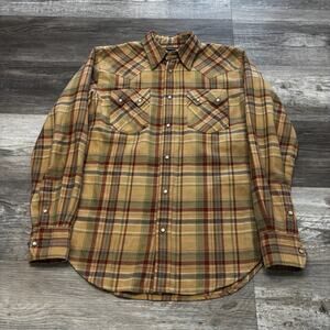 Vintage Ralph Lauren‎ Sport Womens 4 Classic Fit Tartan Plaid Pearl Snap Shirt